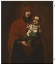 18th Century Oil Paintin - 'Early Madonna and Child'