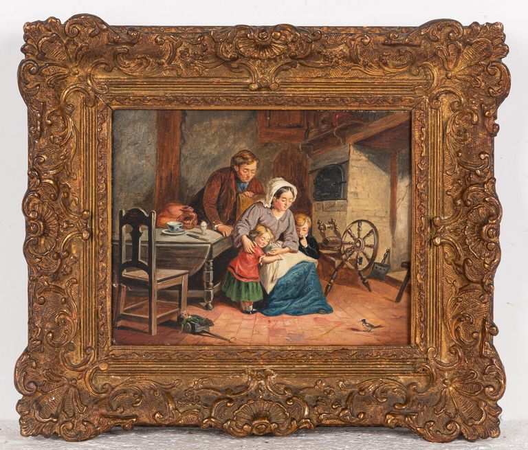 Follower of Frédéric Daniel Hardy, Domestic Life Beside the Fire...