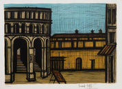 Lithography by Bernard Buffet, "La Place des Arènes"