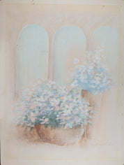 Vintage Modernist Floral Painting - Magnolias