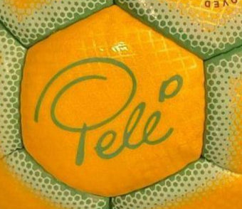 A Yellow and Green Café Pelé Football Owned by Pelé