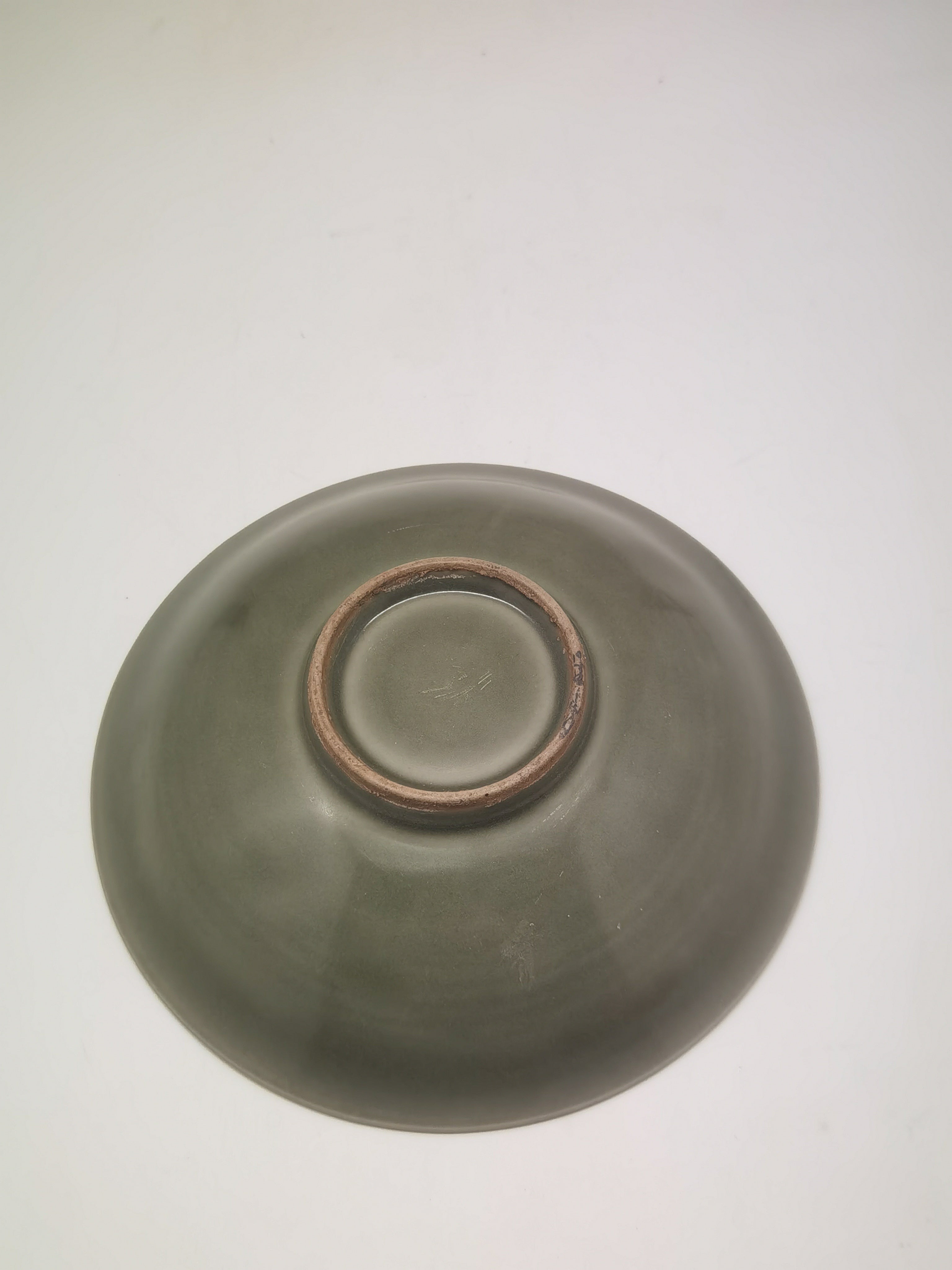 Dark Green Longquan Style Celadon Conical Bowl