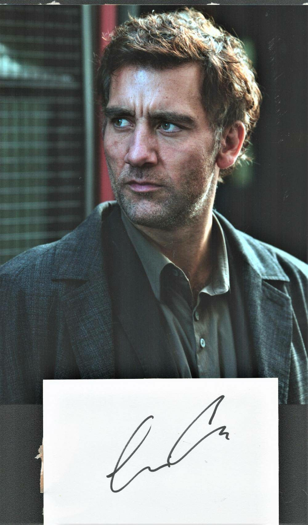 Clive Owen Signed Photograph and Signature Card