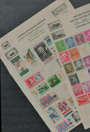 14 Pages of World Stamps – United States, China, Iraq, Japan, Saudi Arabia