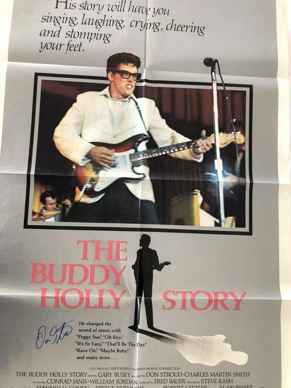 The Buddy Holly Story Signed Movie Poster - Autographed by Don Stroud - Rare