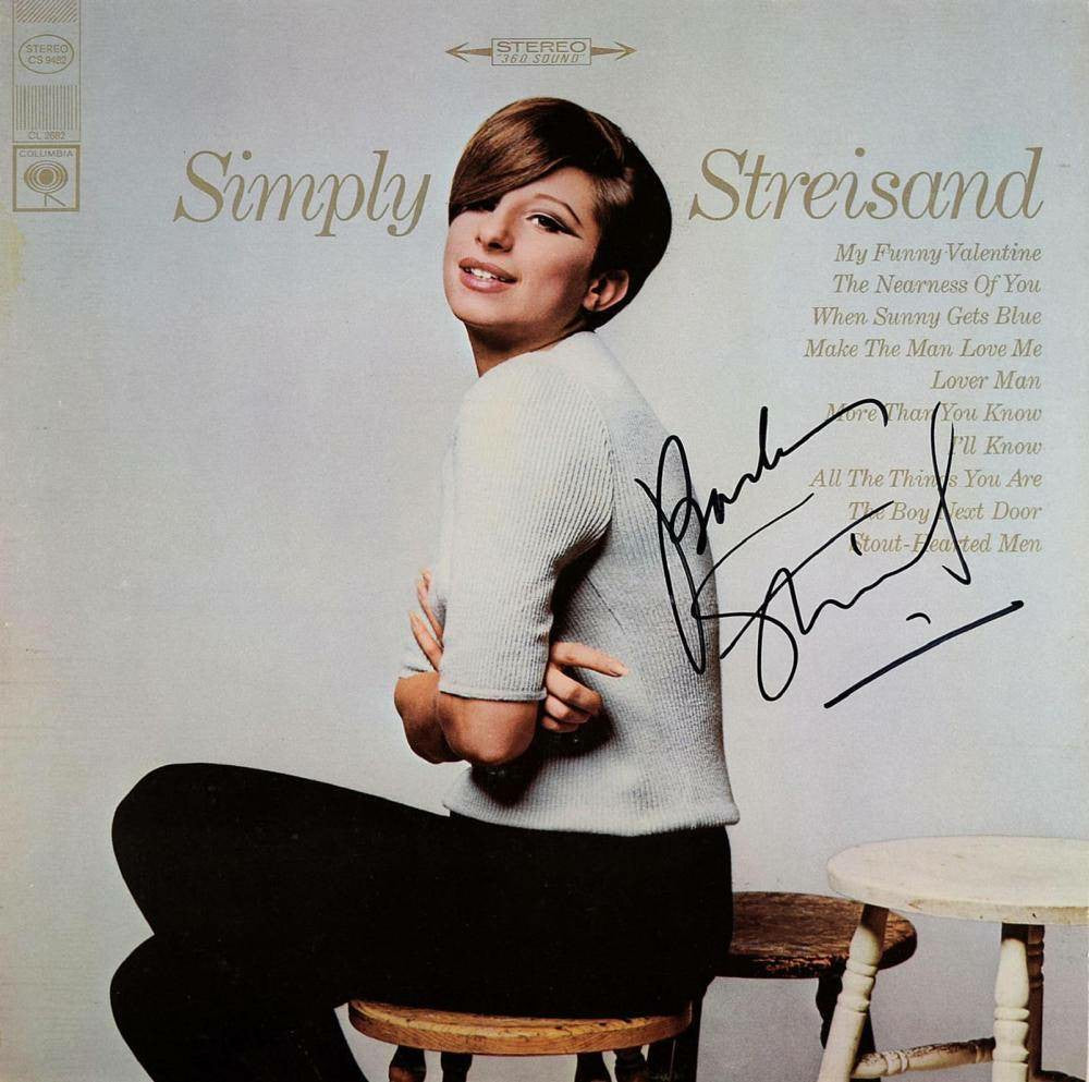 Barbra Streisand Autographed Simply Streisand Album 1967 - Rare Collectible