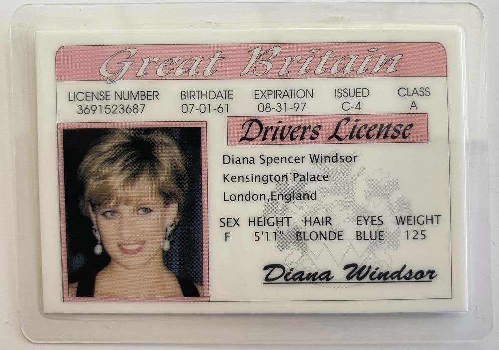 Diana, Princess of Wales Souvenir Driving Licence