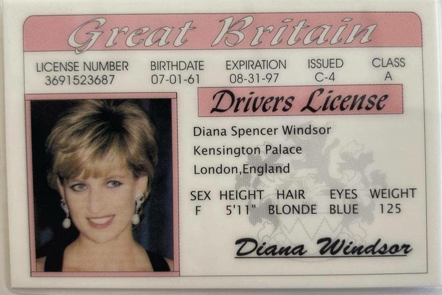Diana, Princess of Wales Souvenir Driving Licence