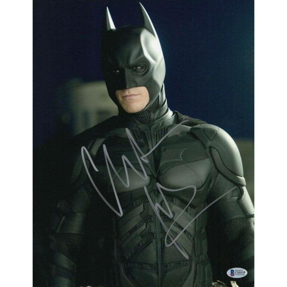 Christian Bale Autographed 11x14 Batman Photo - Rare Collectible