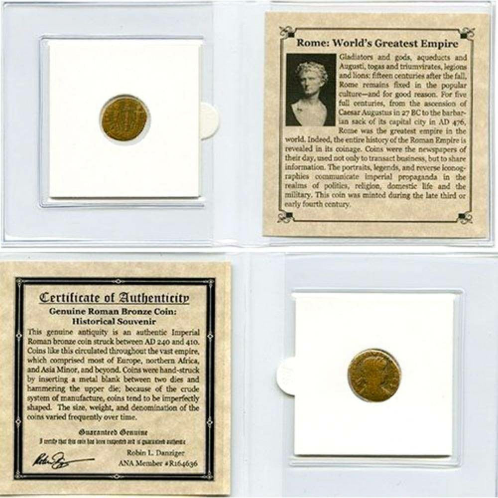 Rome: World’s Greatest Empire - AD 240-410 Authentic Bronze Coin with Album