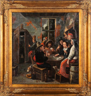 In the Style of Adriaen Van Ostade Old master Painting 'Card Players'