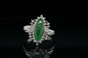 2.20ct Jade, 0.60ctw Diamond, and Solid Platinum Ring