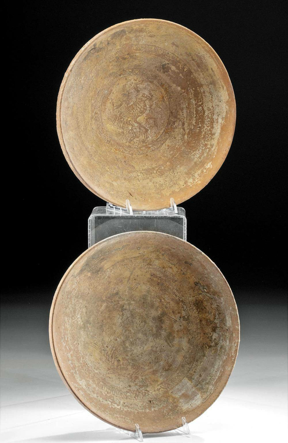 Byzantine Sgraffito Pottery Bowls with Bird Motifs