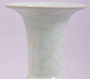 Chinese Celadon Crackle Glaze Gu Vase