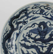 Chinese Blue and White Dragon Dish