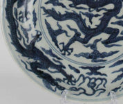 Chinese Blue and White Dragon Dish