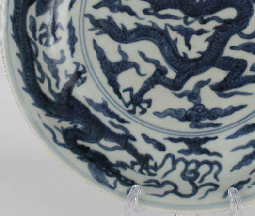 Chinese Blue and White Dragon Dish