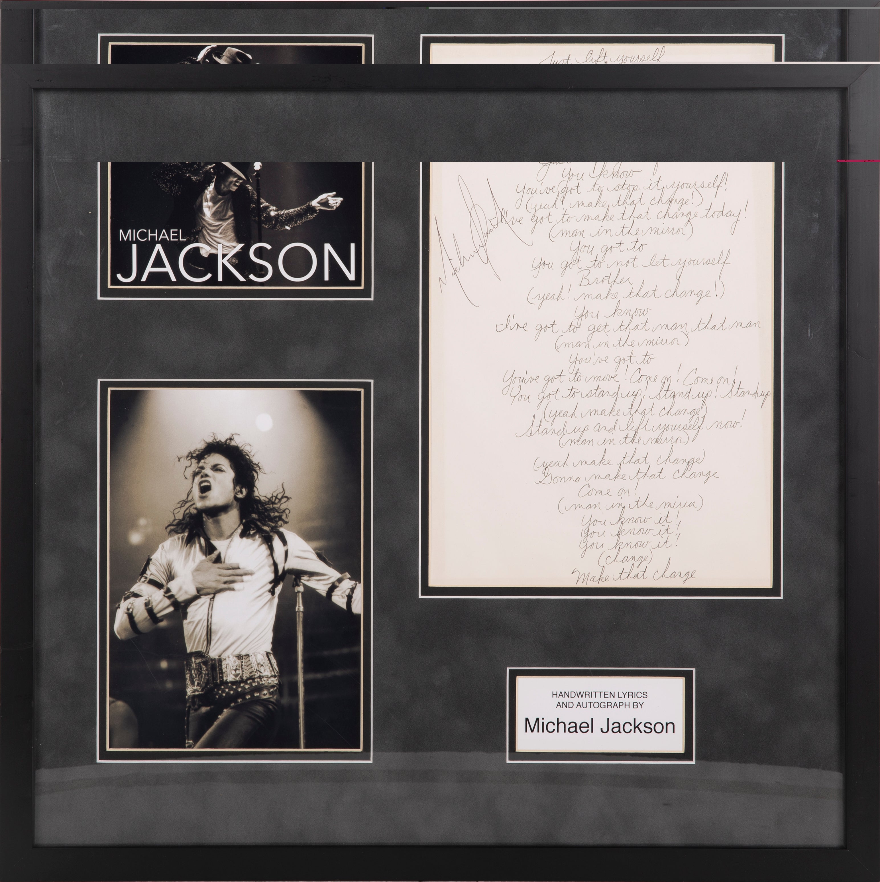 Michael Jackson Signed Lyric Sheet for "Man in the Mirror"