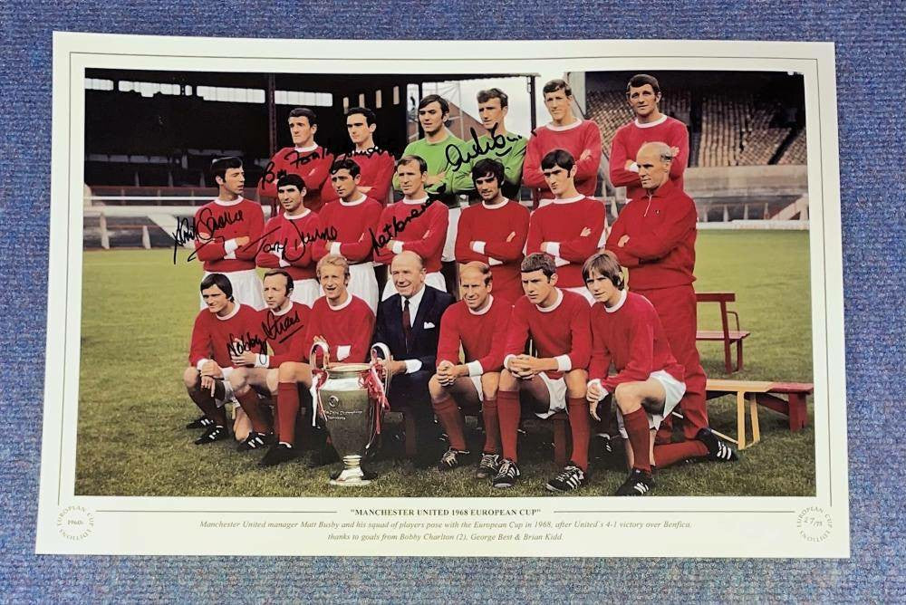 Manchester United 1968 European Cup Multi-Signed Print - Limited Edition