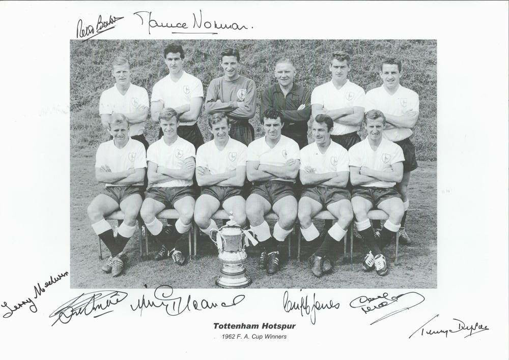 Tottenham Hotspur 1962 FA Cup Winners Multi-Signed 16x12 Photo