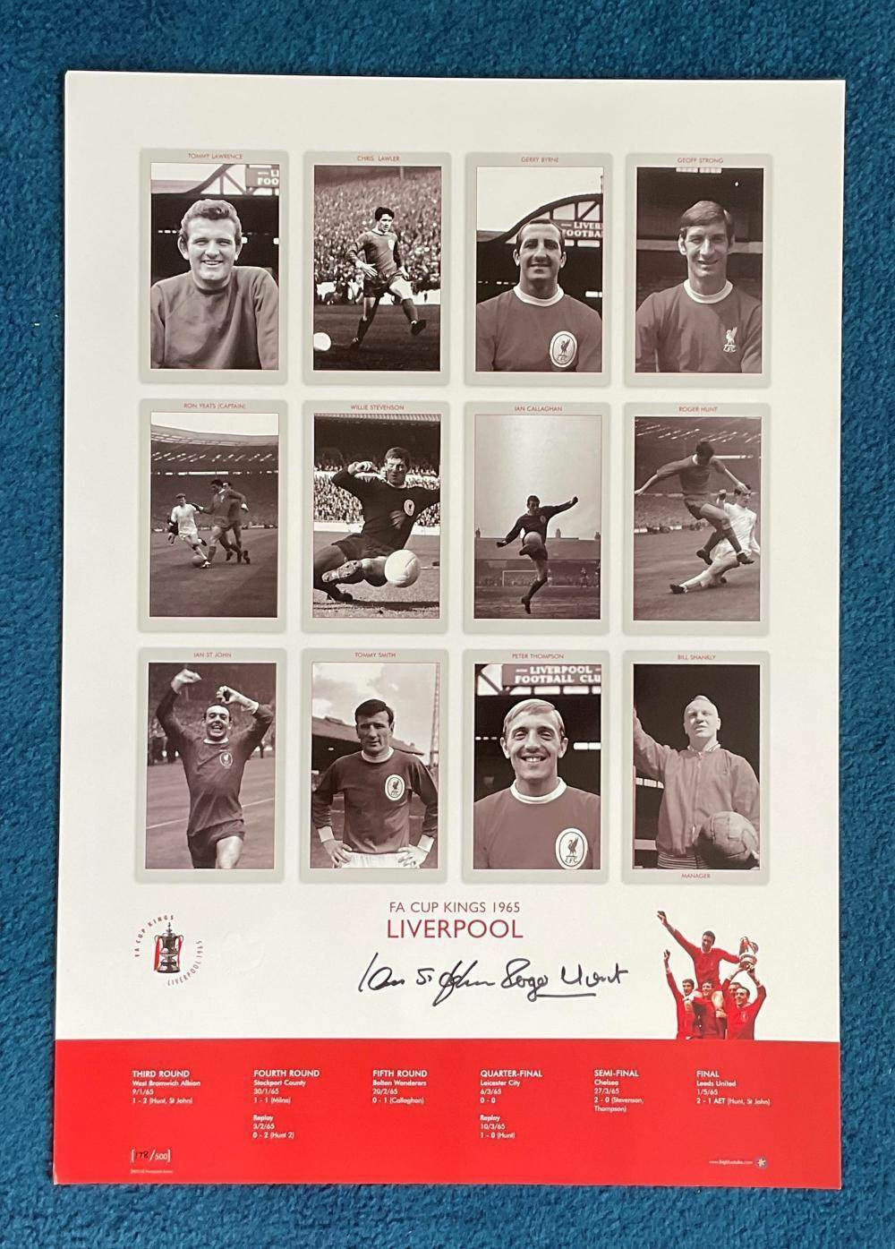 Rare 22x16 FA Cup Kings 1965 Liverpool Great Blue Tube Print