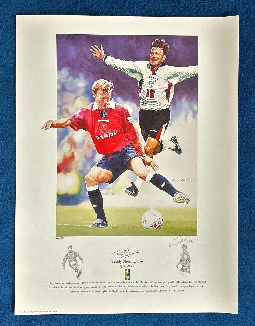 Teddy Sheringham 24x18 Montage Print by Artist Gary Keane