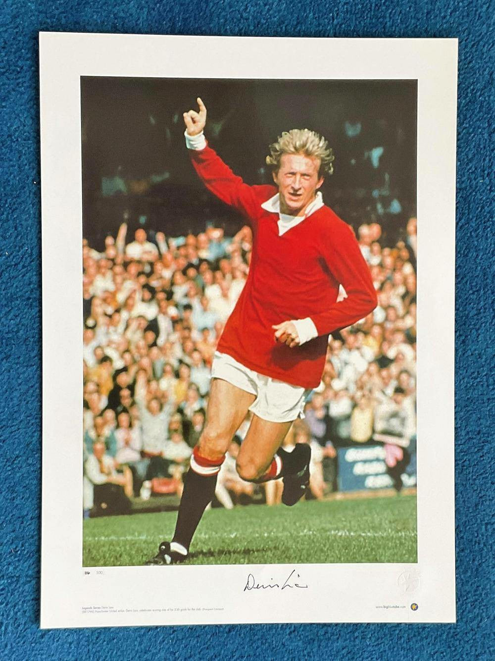 Denis Law Signed 22x16 Great Blue Tube Legend Print - Limited Edition 500