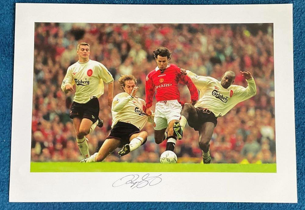 Ryan Giggs Autographed 22x16 Color Print - Manchester United vs. Liverpool