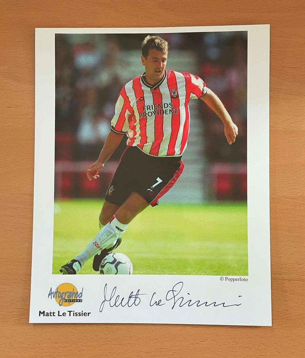 Matt Le Tissier Autographed 10x8 Photo - Southampton FC Icon in Action