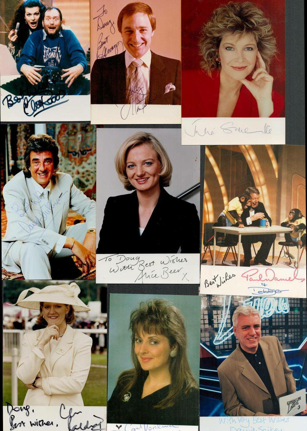 TV Collection - 9 Celebrity Signatures! David Spikey, Carol Vorderman, & more