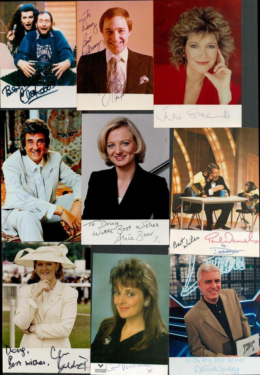 TV Collection - 9 Celebrity Signatures! David Spikey, Carol Vorderman, & more