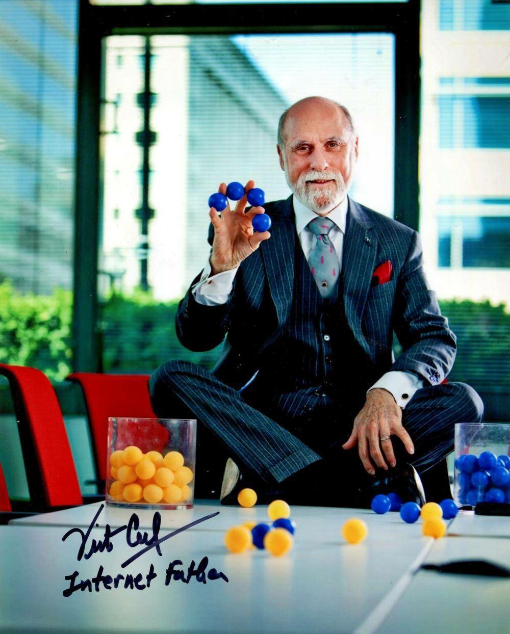 Vint Cerf: Internet Pioneer Signed Color Photograph