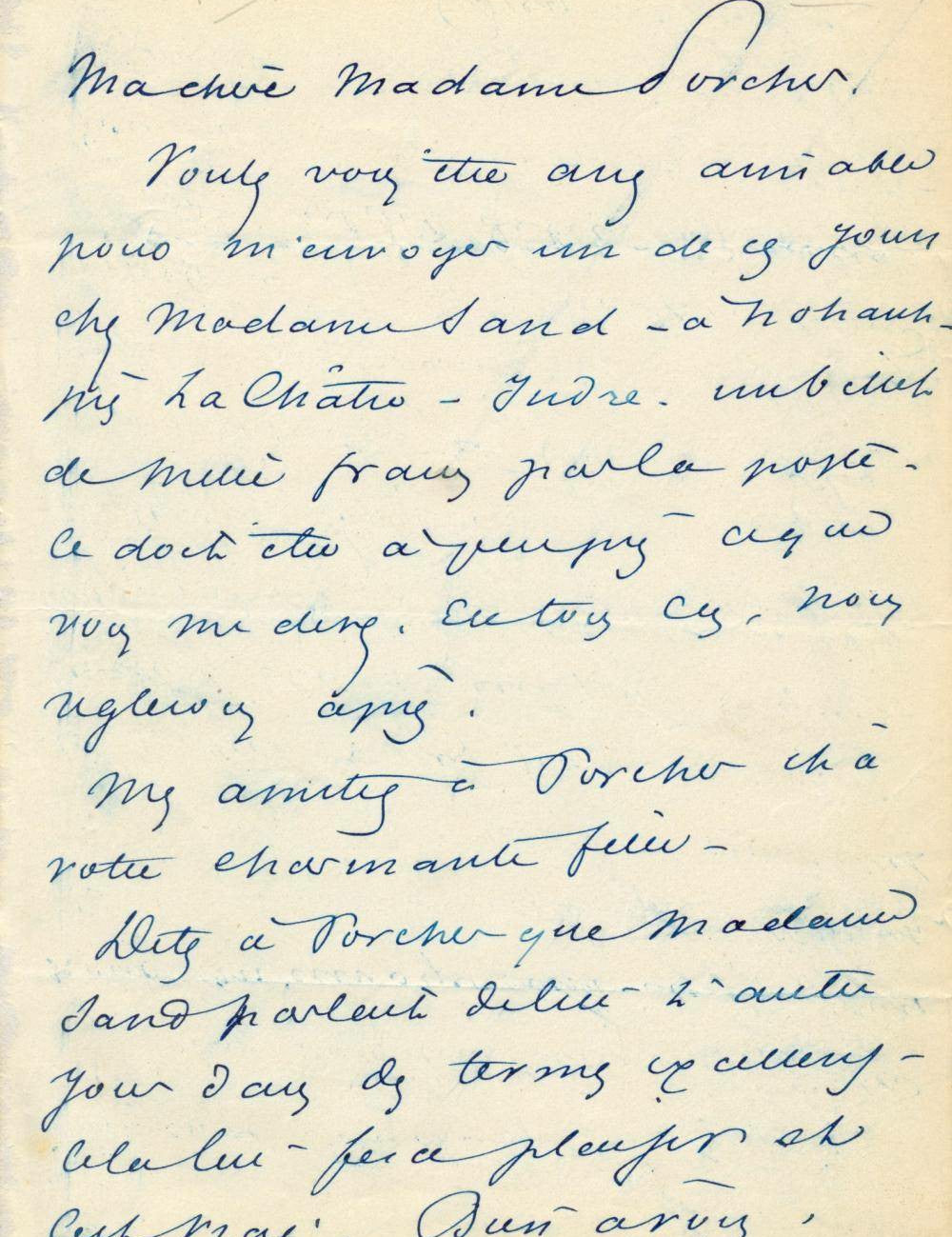 Alexandre Dumas the Younger: Autographed Letter Signed (ALS) to Madame Porcher