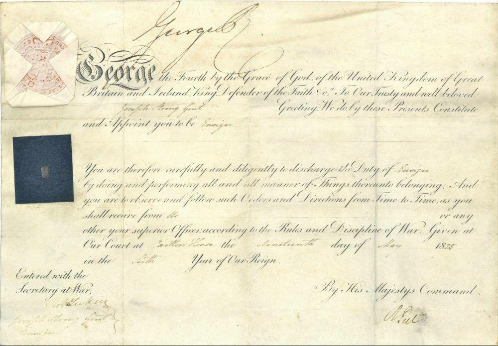 George IV, King of the United Kingdom - Warrant for Naval Ensign