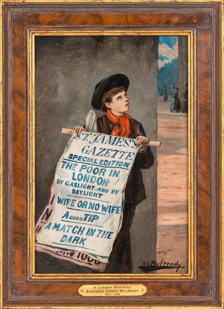 A London Newsboy by Augustus Edwin Mulready