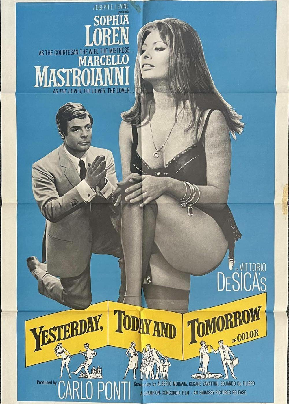 Cinematic Classic: Original Retro Movie Poster - 'Yesterday, Today and Tomorrow'