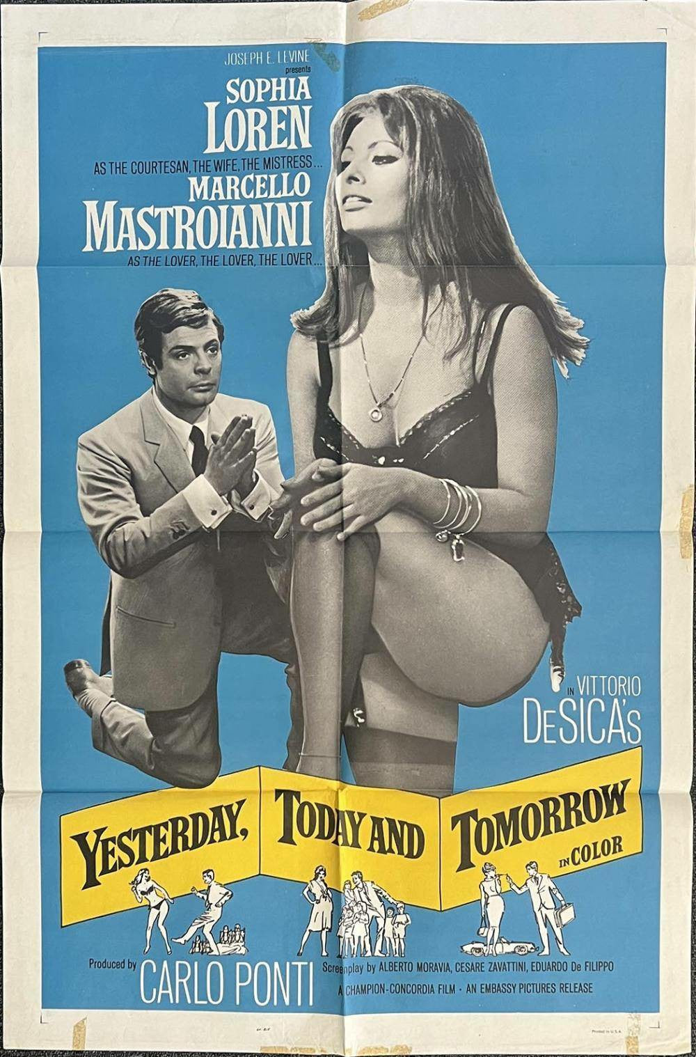 Cinematic Classic: Original Retro Movie Poster - 'Yesterday, Today and Tomorrow'