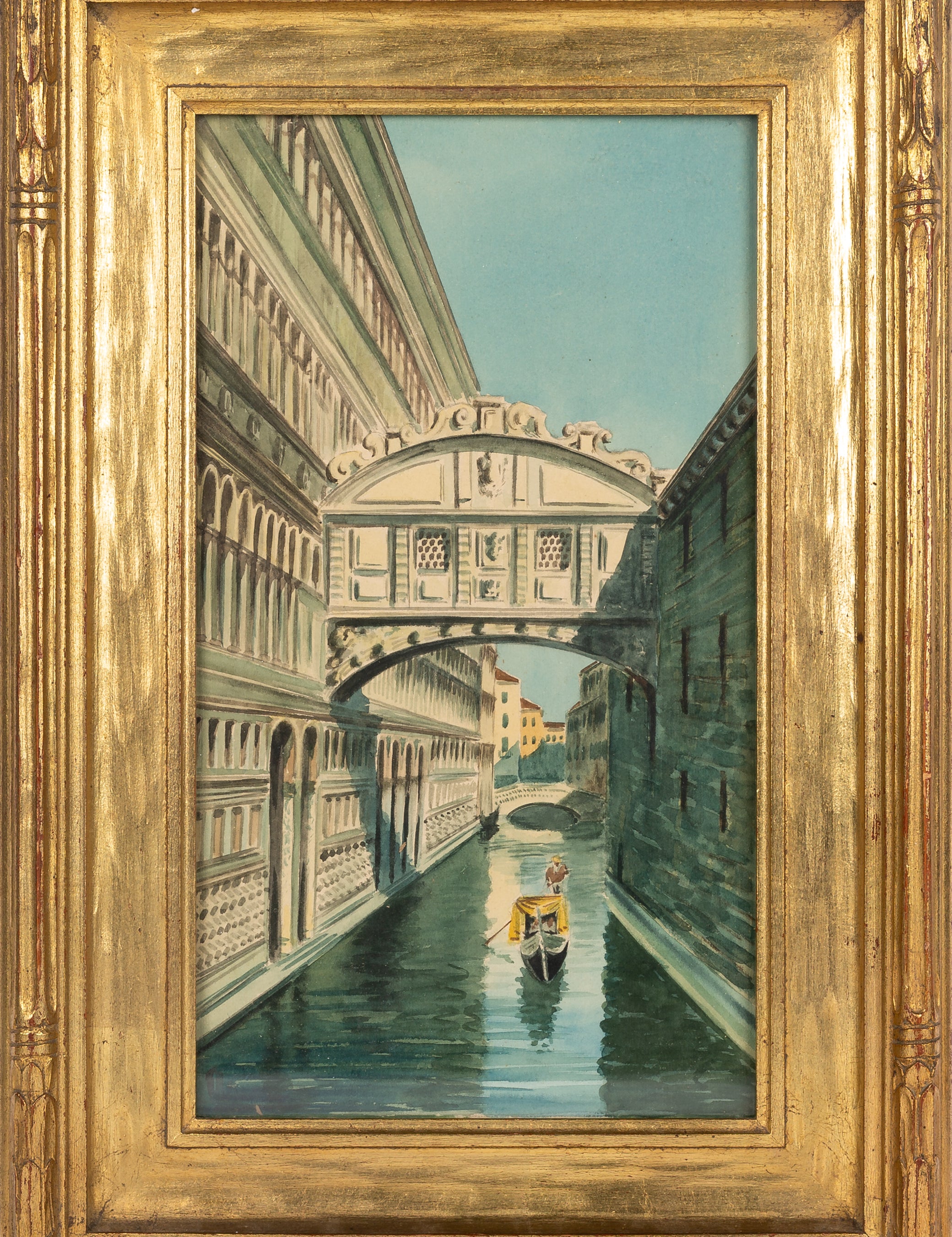 Vintage Venetian Watercolor Painting