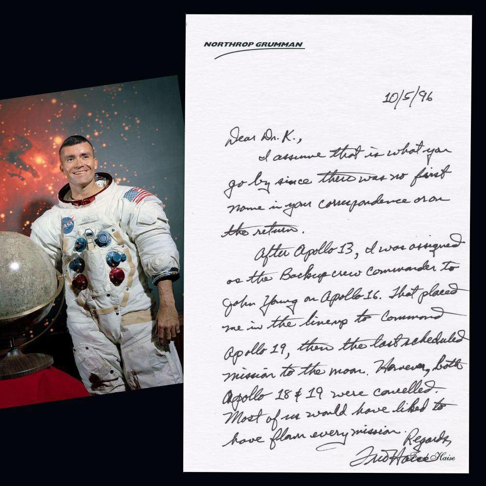 Autograph Letter Signed by Fred W. Haise, Jr. - Apollo 13 and Beyond