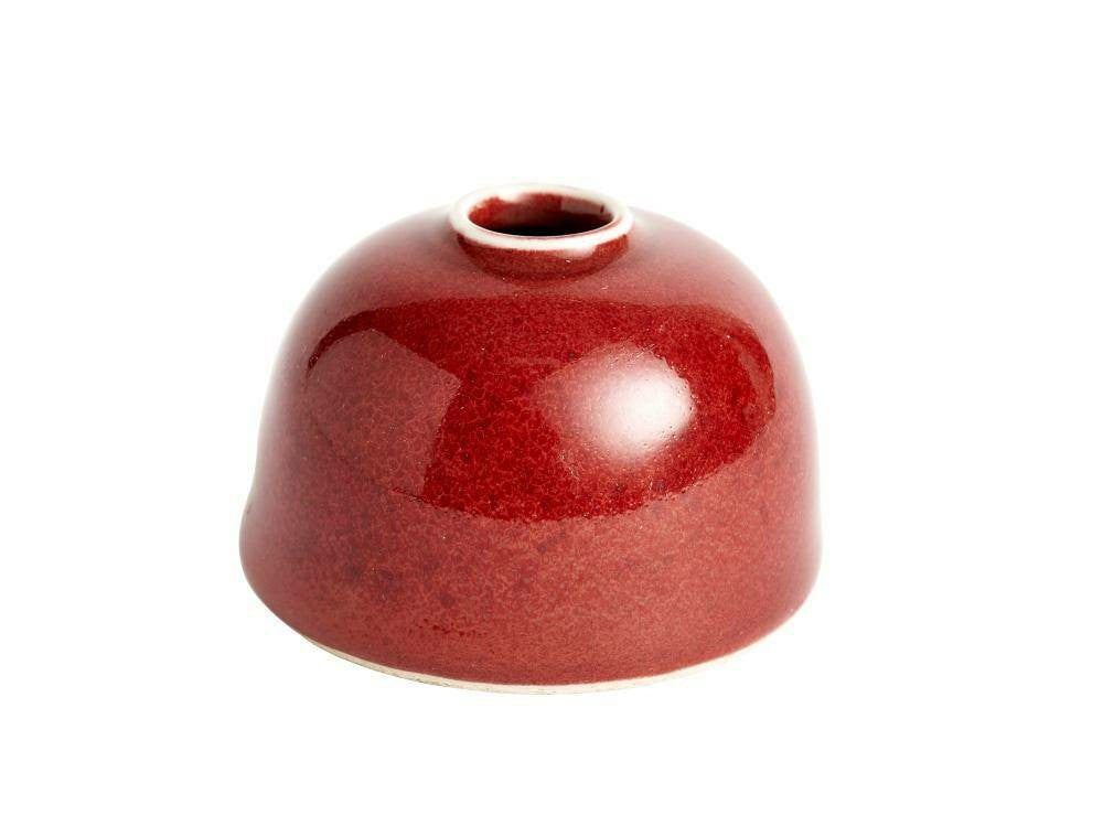 Qing Guangxu Festival Red Glaze Taibai Zun - Miniature Elegance, 3.5cm High