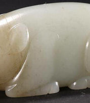 Hetian Jade Cong and Pig Sculpture