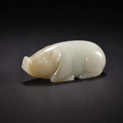 Hetian Jade Cong and Pig Sculpture