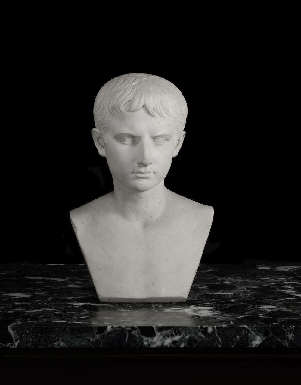 19th Century Marble Portrait Bust of Octavian