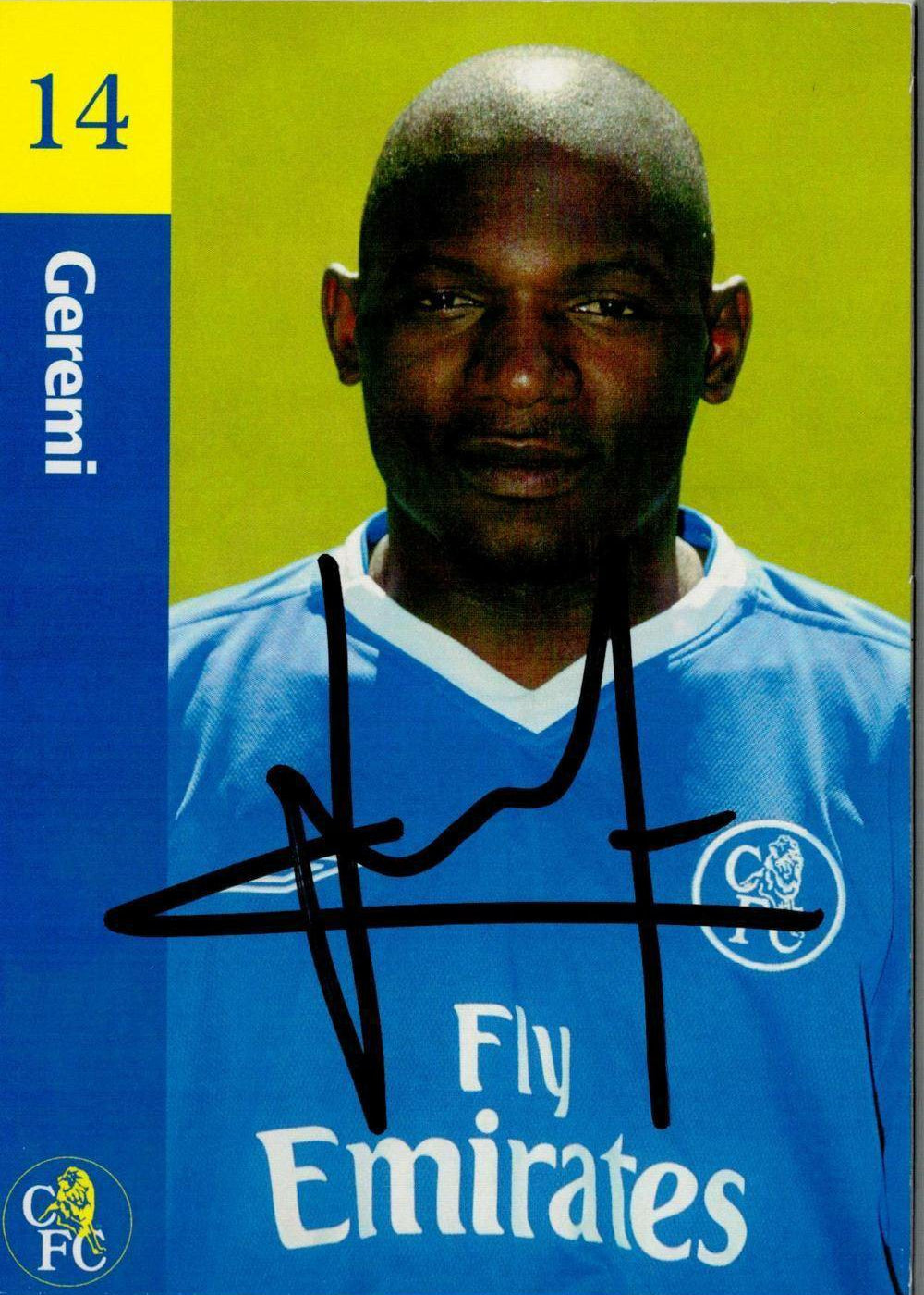 Geremi - Autographed Chelsea FC Photo - Cameroonian Football Dynamo