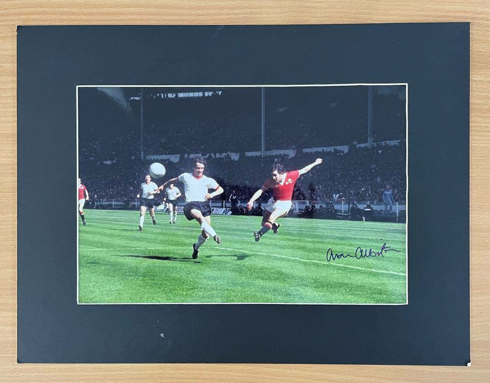 Arthur Albiston Signed 16x12 Color Photo - 1977 FA Cup Final Action - Manchester