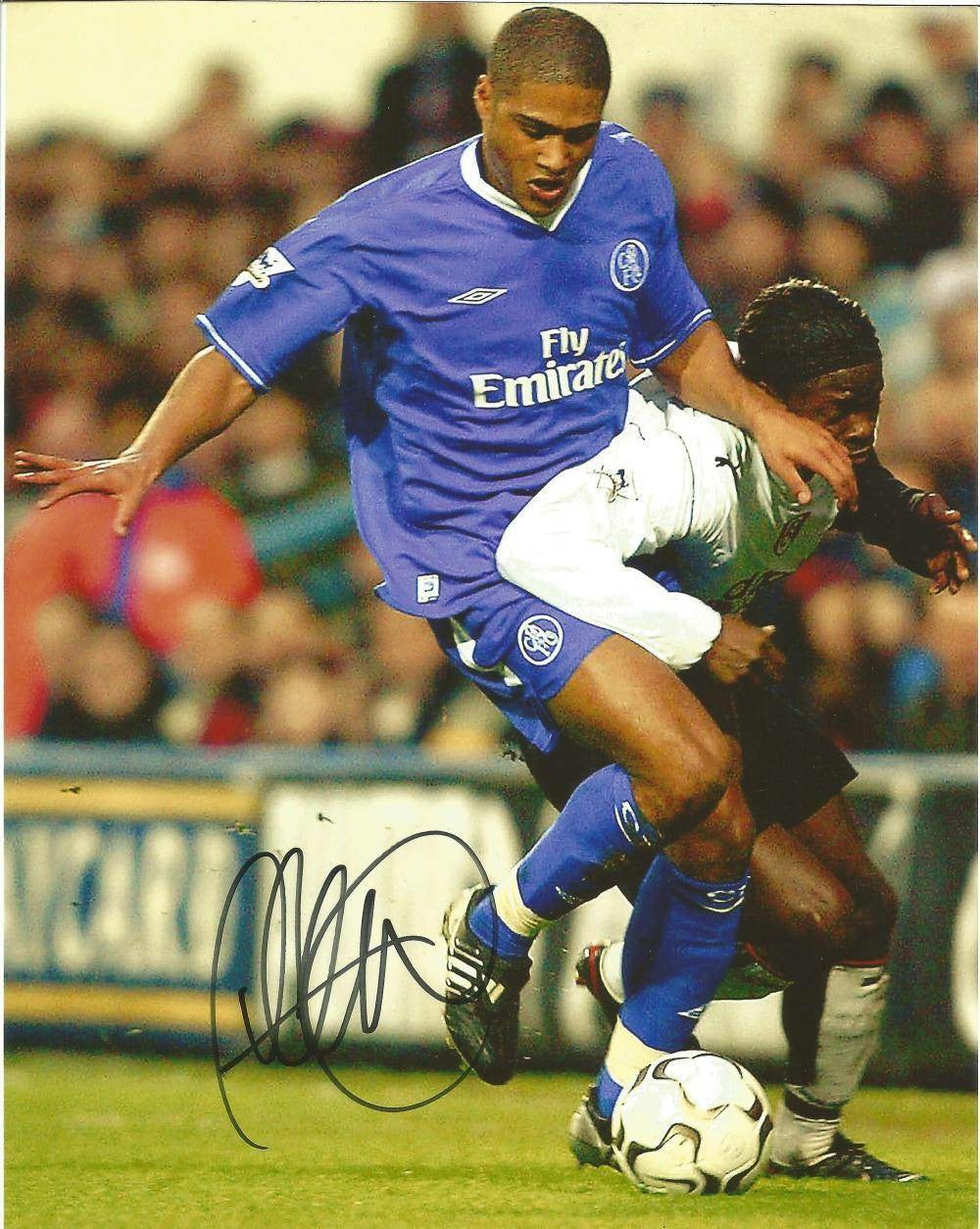 Glen Johnson Autographed 10x8 Chelsea Color Photograph