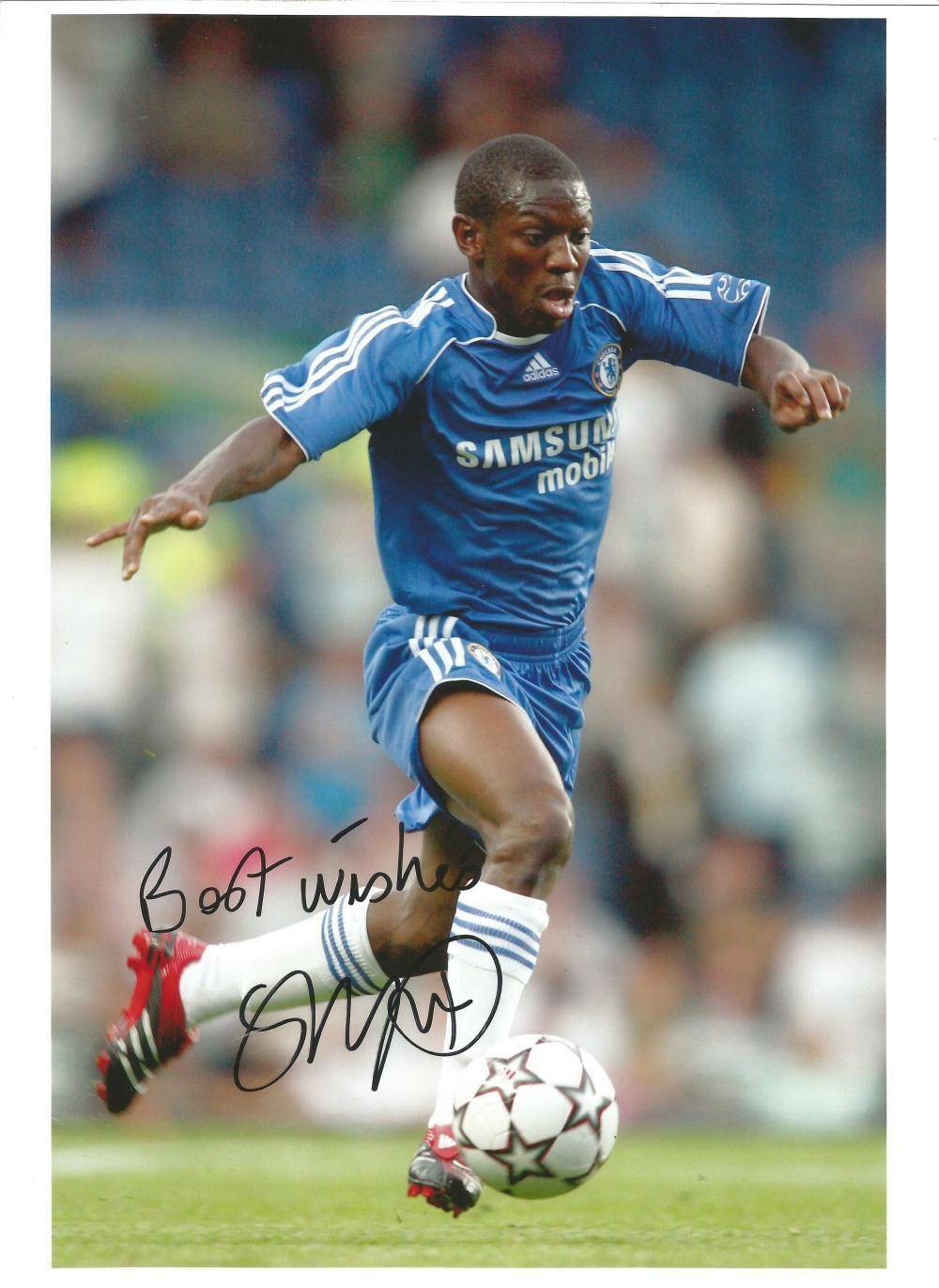 Football Shaun Cameron Wright Phillips signed Chelsea color photo