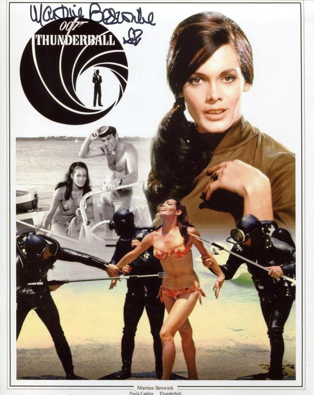 James Bond Memorabilia - Martine Beswick Signed Thunderball Movie Montage