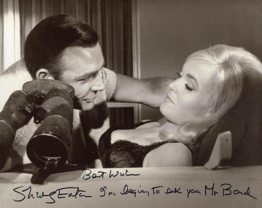 Autographed 007 Photo - Shirley Eaton in Goldfinger's Iconic Scene