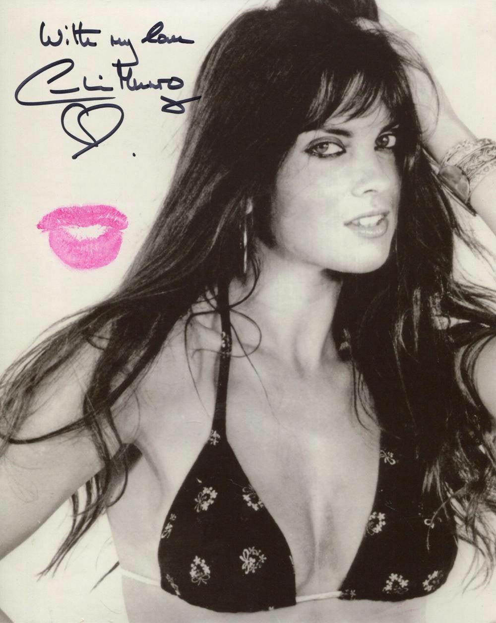 Autographed Photo with Lipstick Kiss - Caroline Munro